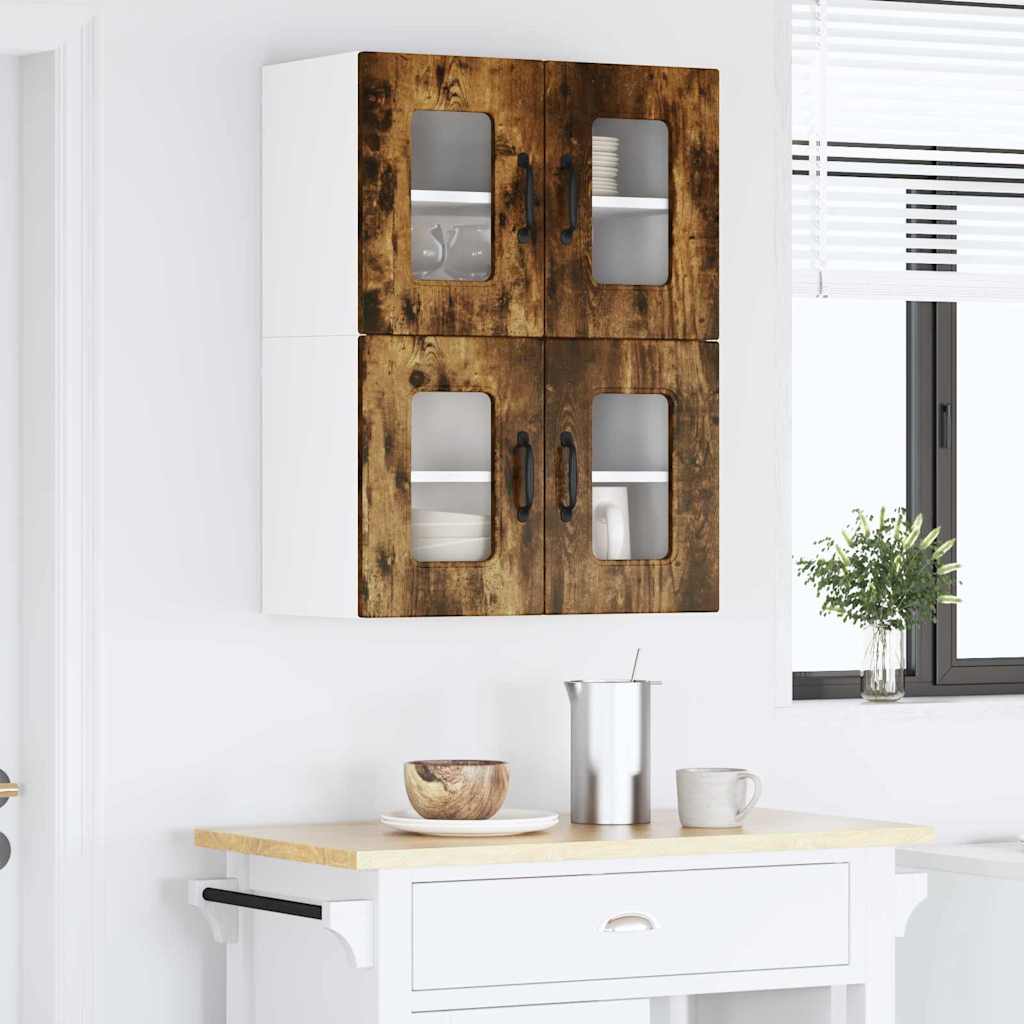 Küchenhängeschrank 2 pcs Geräucherte Eiche 60 x 31 x 40 cm